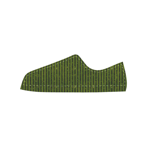 Green Stripe Men's Classic Canvas Shoes (Model 018)