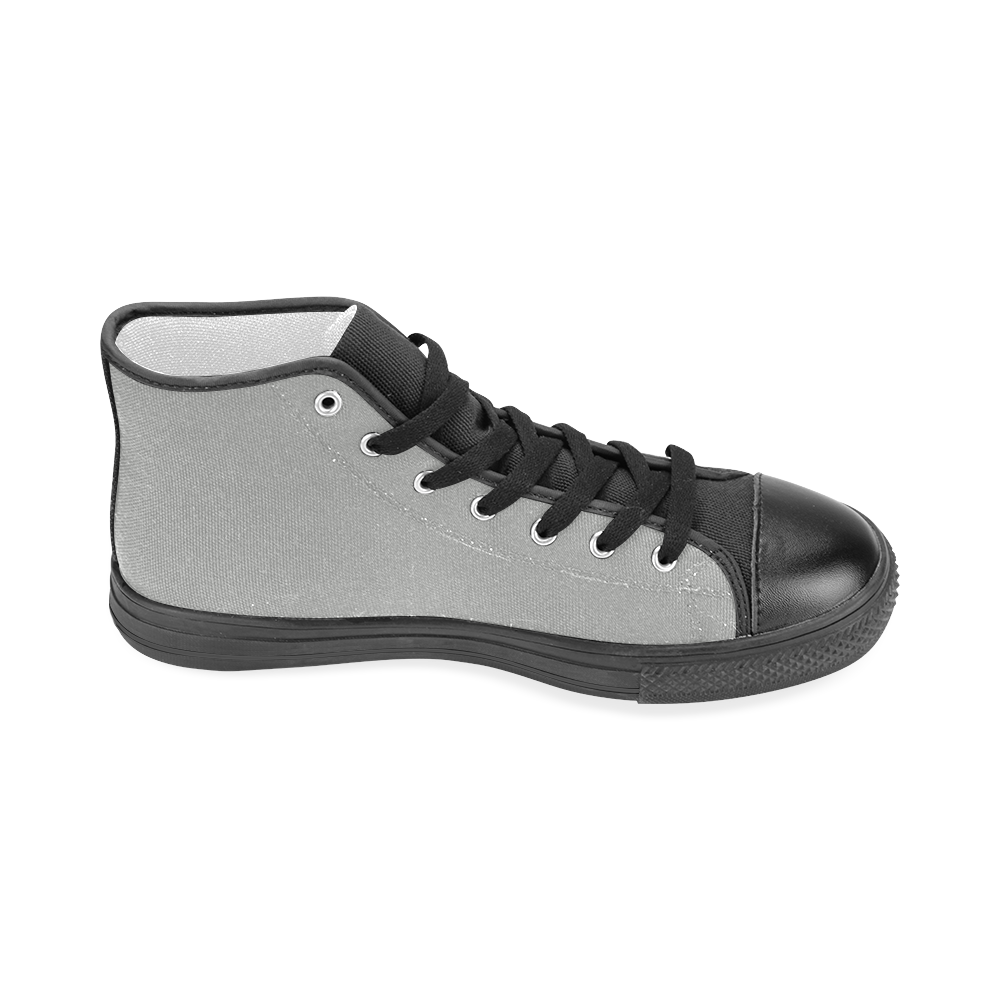 Silver Men’s Classic High Top Canvas Shoes (Model 017)