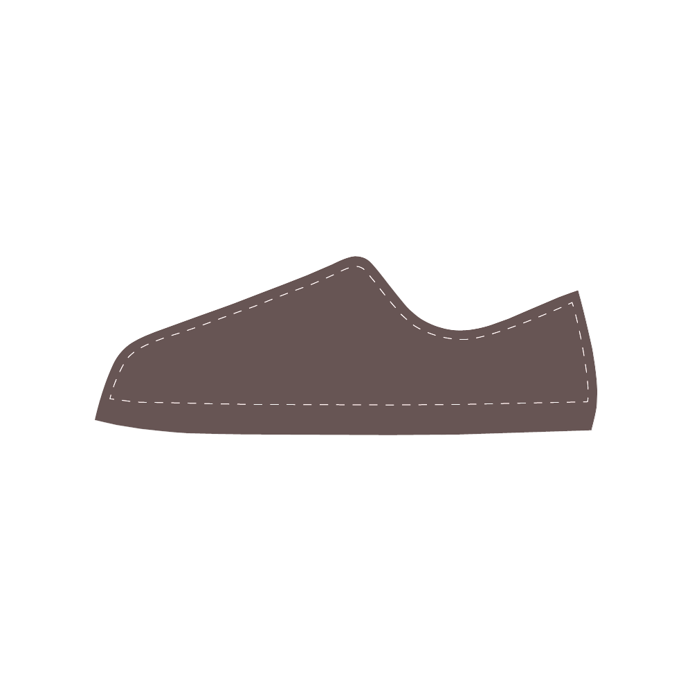 Deep Mahogany Men's Classic Canvas Shoes (Model 018)