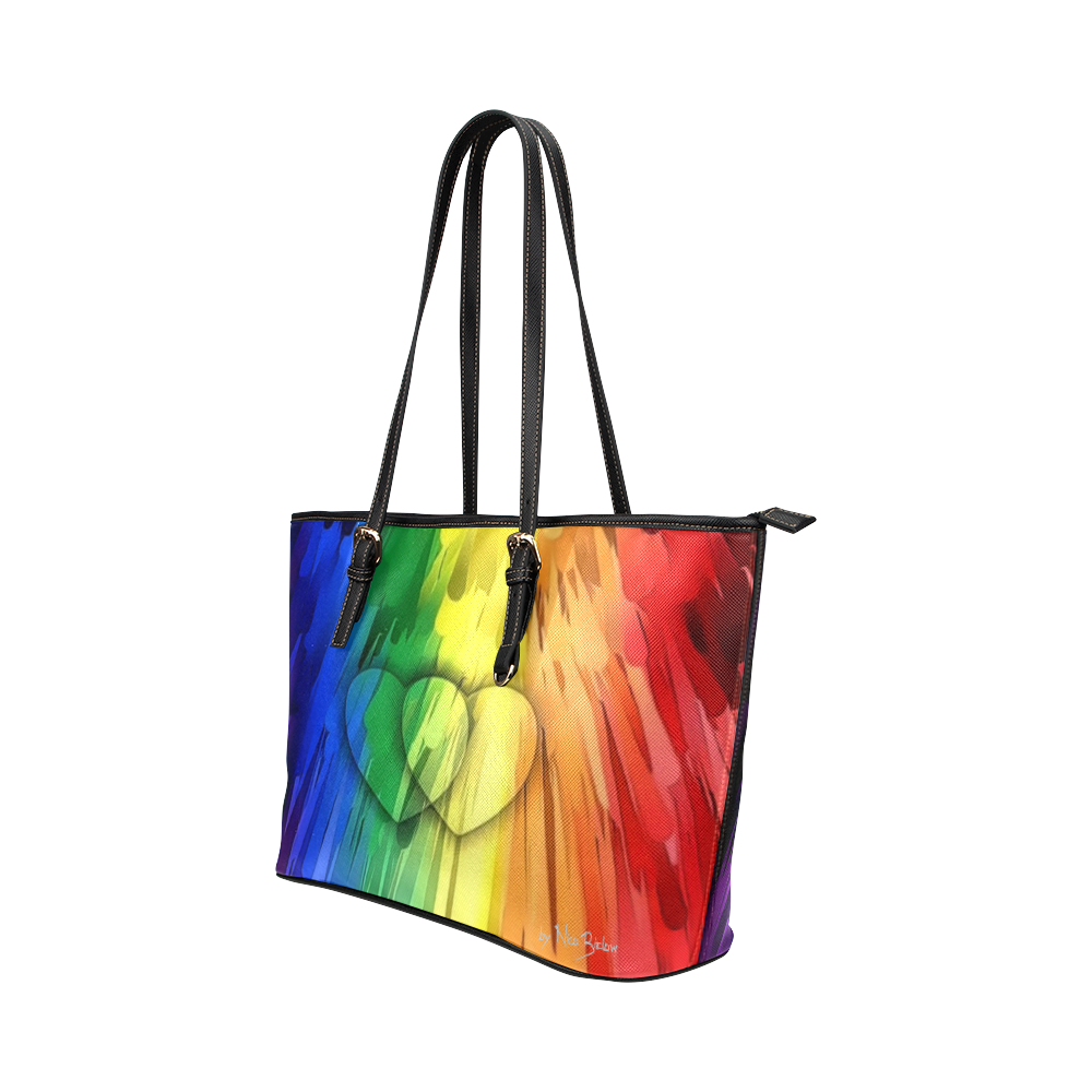 Pride Colors by Nico Bielow Leather Tote Bag/Large (Model 1651)