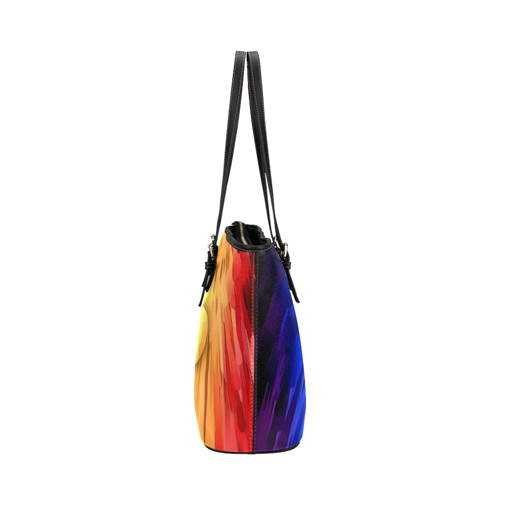 Pride Colors by Nico Bielow Leather Tote Bag/Large (Model 1651)