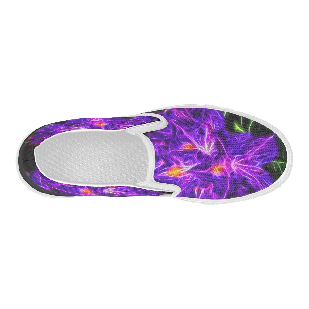 Rhododendron Topaz Women's Slip-on Canvas Shoes (Model 019)