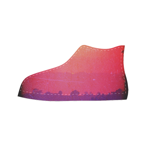 Orange Pink Purple Sunset Women's Classic High Top Canvas Shoes (Model 017)