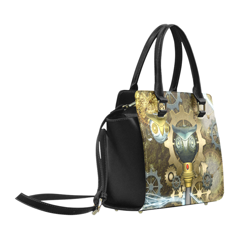 Steampunk, cute owls Classic Shoulder Handbag (Model 1653)