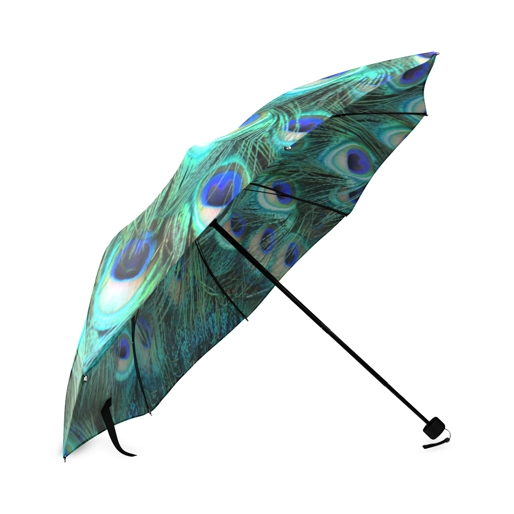 PEACOCK FEATHERS Foldable Umbrella (Model U01)