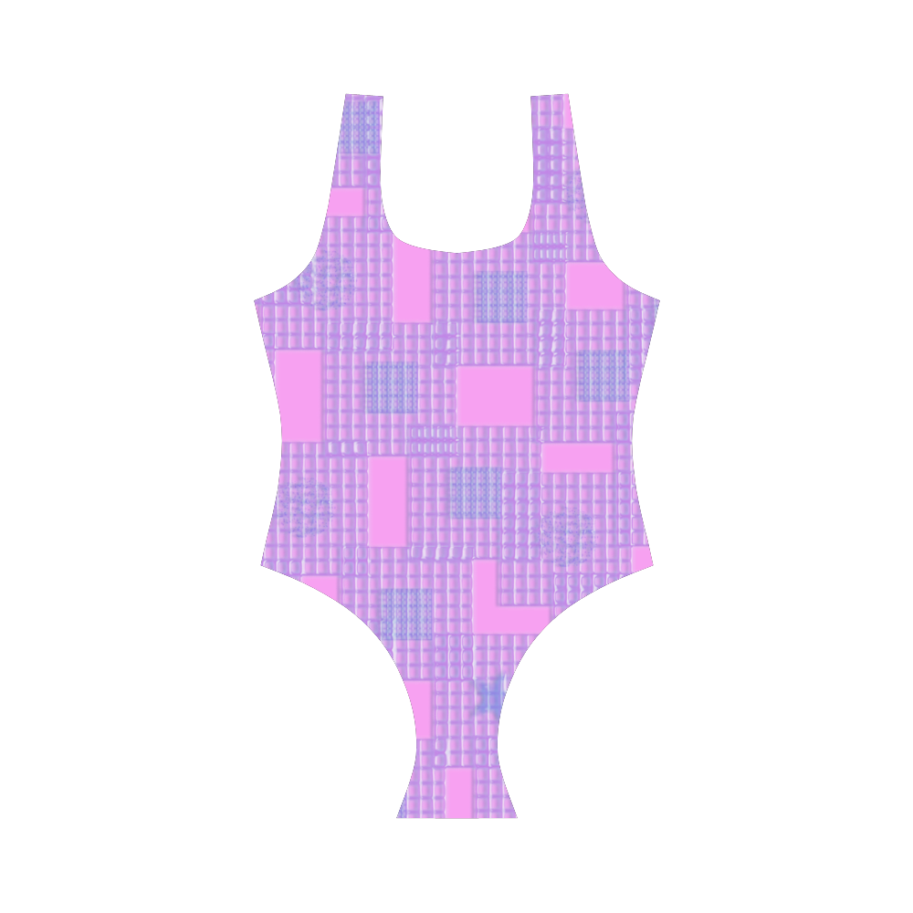 PINK PLASTIC OPTIC Vest One Piece Swimsuit (Model S04)
