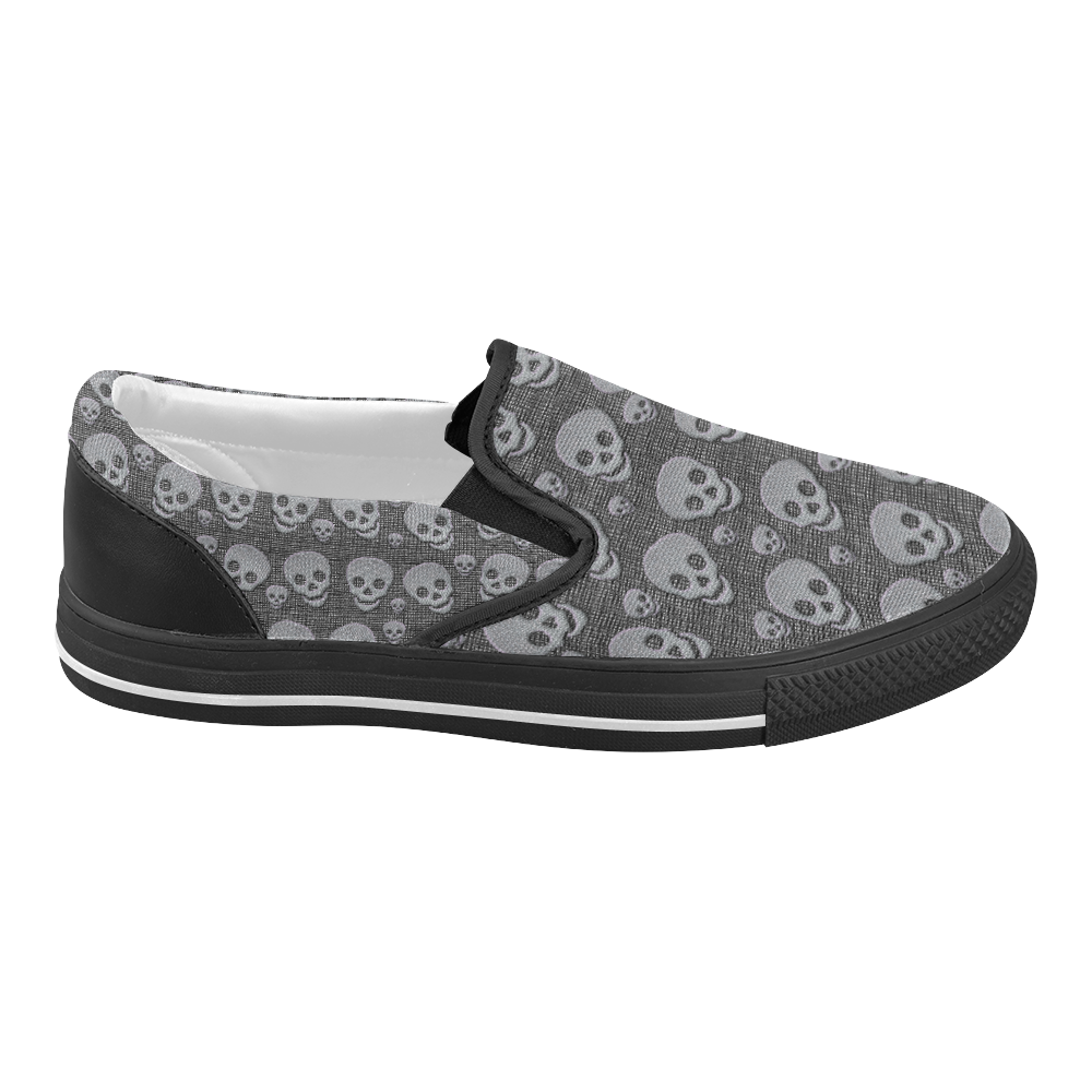 SKULLS EVOLUTION Women's Slip-on Canvas Shoes (Model 019)