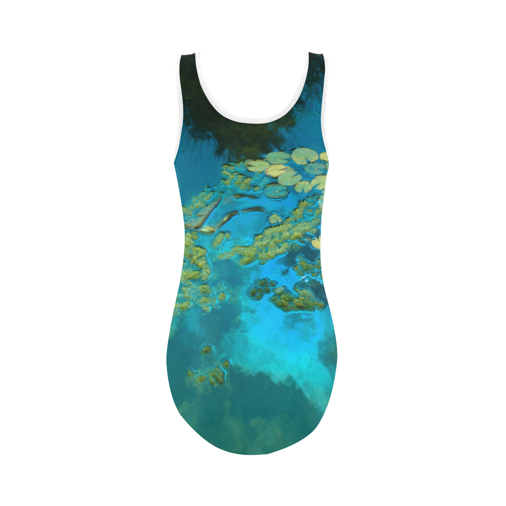 koi blue Vest One Piece Swimsuit (Model S04)