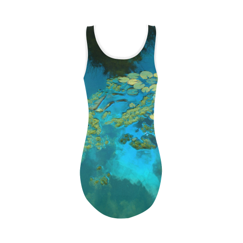 koi blue Vest One Piece Swimsuit (Model S04)