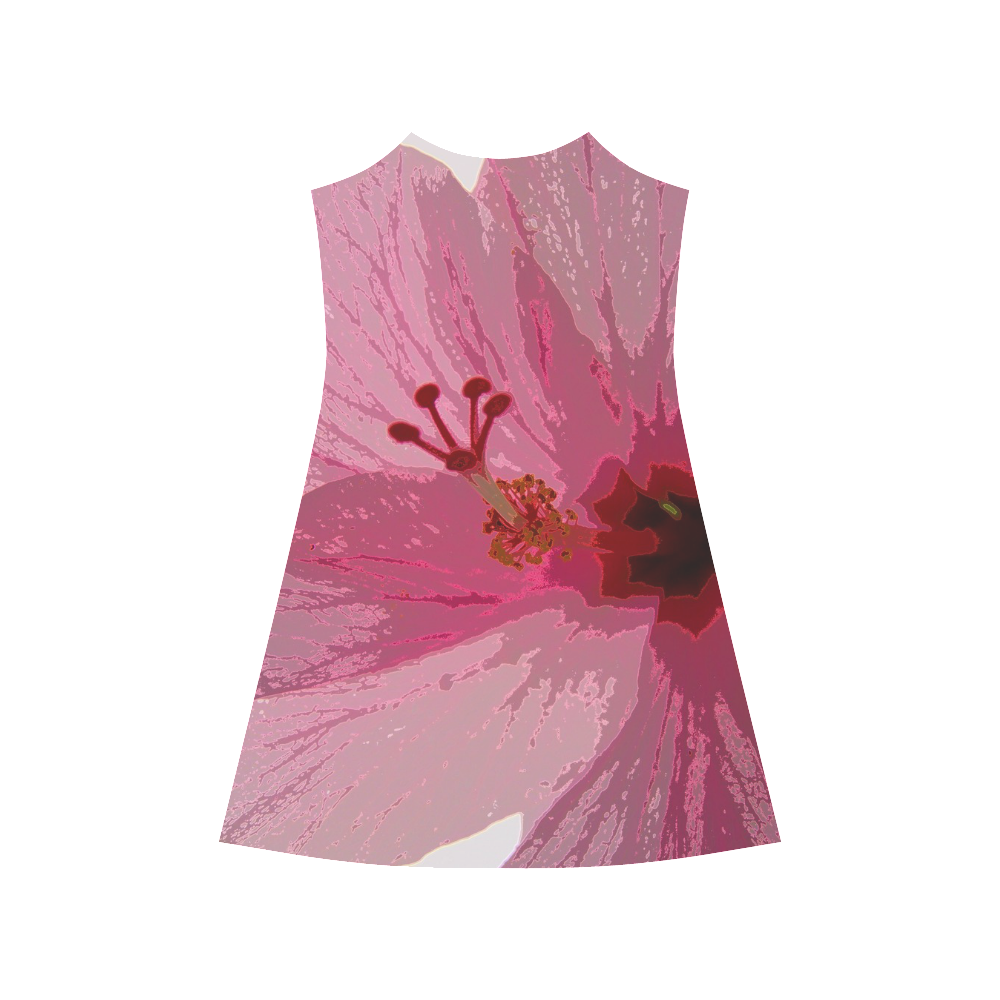 Wild Pink Hibiscus Alcestis Slip Dress (Model D05)