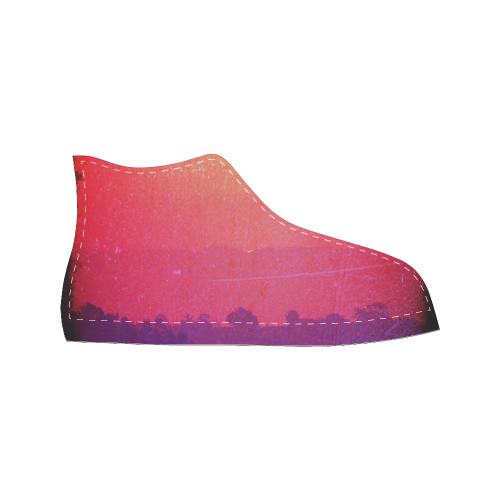 Orange Pink Purple Sunset Women's Classic High Top Canvas Shoes (Model 017)