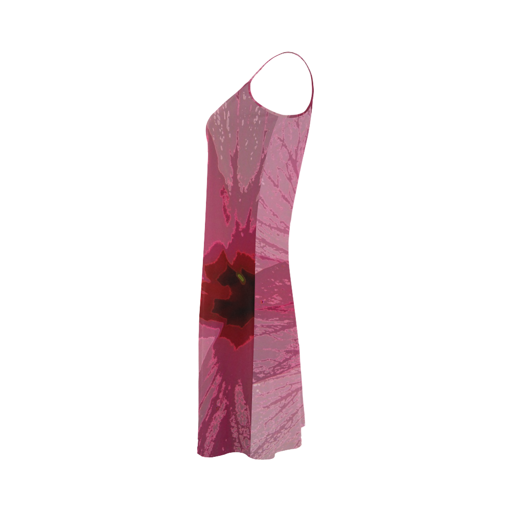 Wild Pink Hibiscus Alcestis Slip Dress (Model D05)