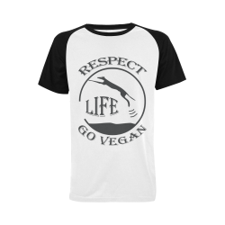 RESPECT LIFE GO VEGAN Men's Raglan T-shirt (USA Size) (Model T11)