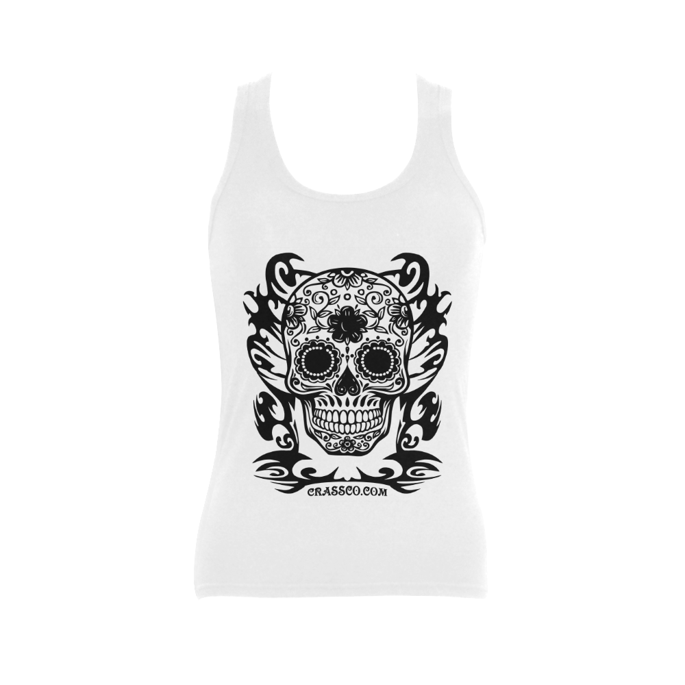 SKULL 2 DESIGN Women's Shoulder-Free Tank Top (Model T35)