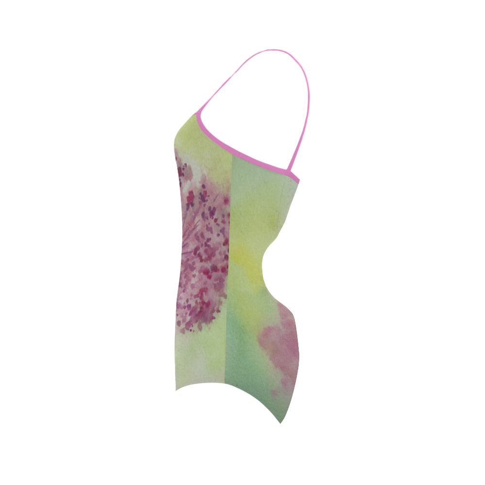 Allium Flowers Strap Swimsuit ( Model S05)