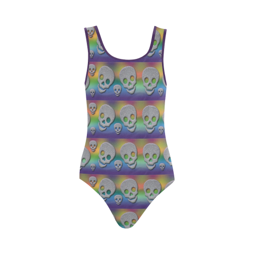 Skulls Multicolor Vest One Piece Swimsuit (Model S04)