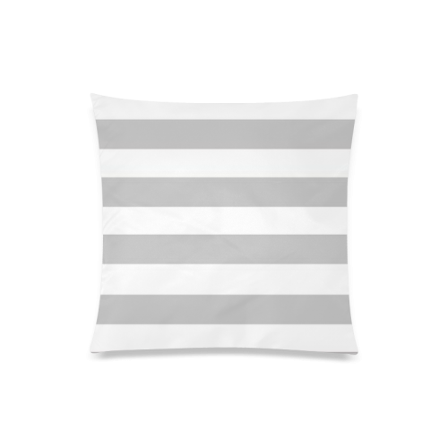 gray and white stripes Custom Zippered Pillow Case 20"x20"(One Side)