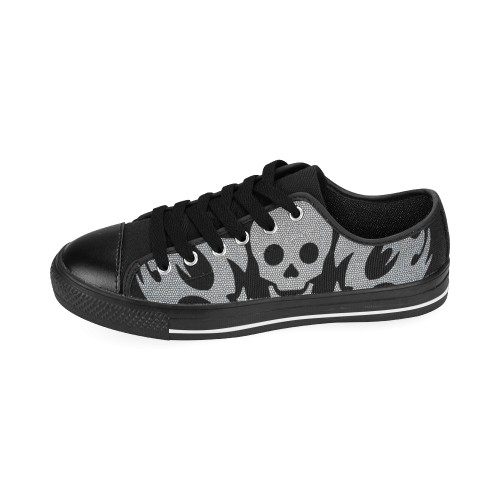 SKULL SILVER LUXURY Men's Classic Canvas Shoes (Model 018)