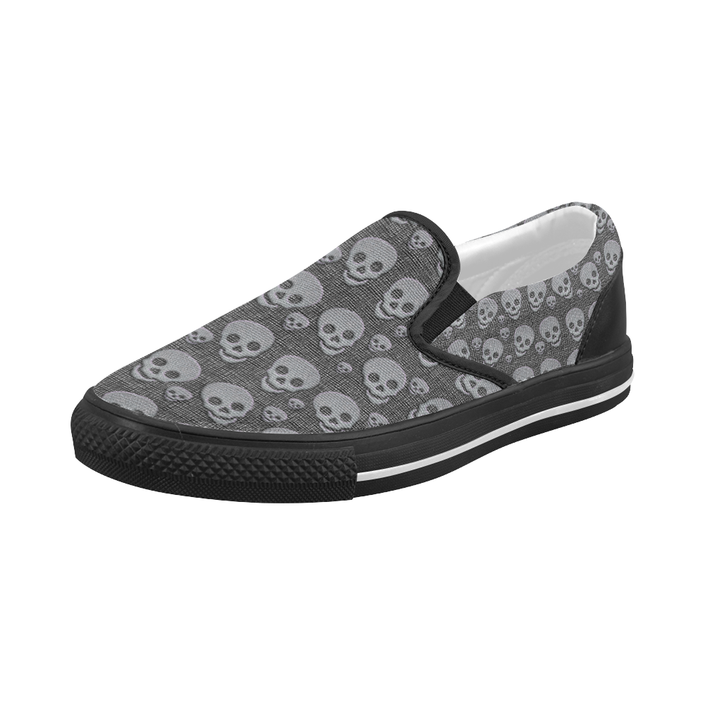 SKULLS EVOLUTION Women's Slip-on Canvas Shoes (Model 019)