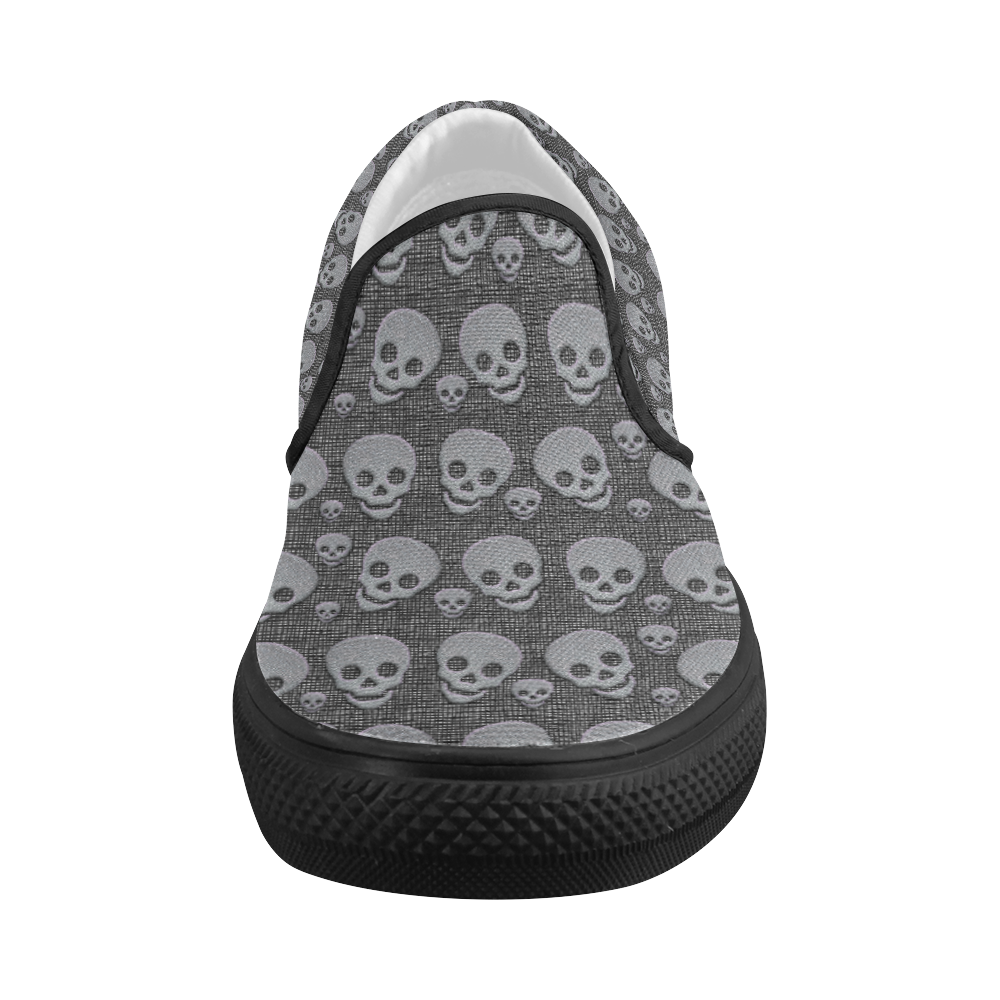 SKULLS EVOLUTION Women's Slip-on Canvas Shoes (Model 019)