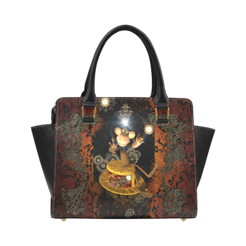Steampunk, funny monkey Classic Shoulder Handbag (Model 1653)