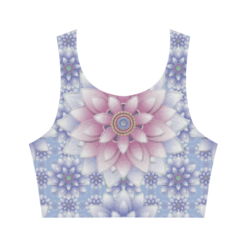 ornaments pink and blue Women's Crop Top (Model T42)