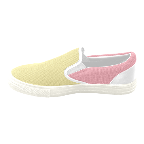 Custard and Peony Women's Unusual Slip-on Canvas Shoes (Model 019)