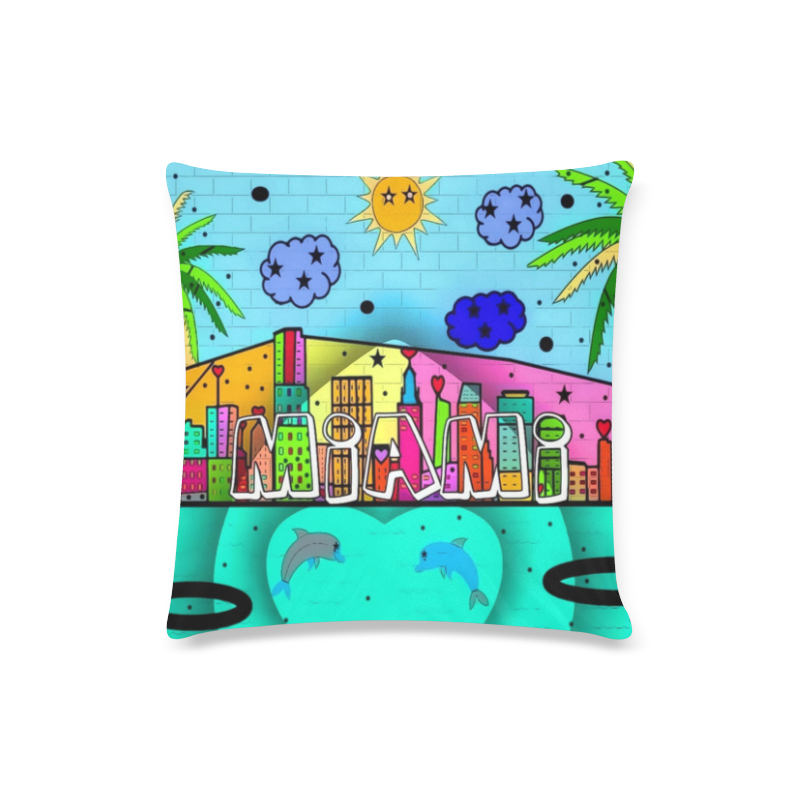 Miami by Nico Bielow Custom Zippered Pillow Case 16"x16"(Twin Sides)