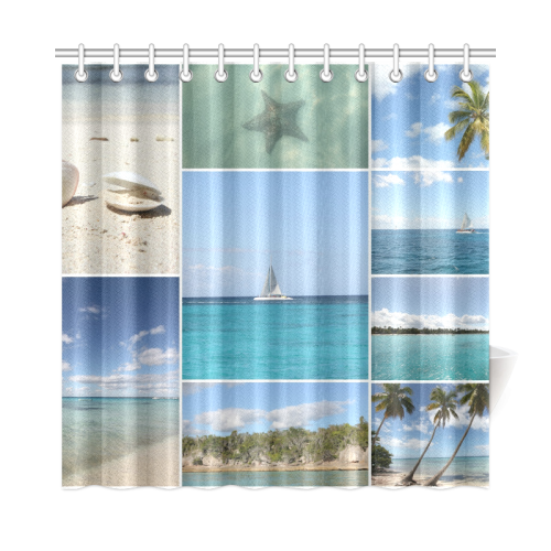 Isla Saona Caribbean Photo Collage Shower Curtain 72"x72"
