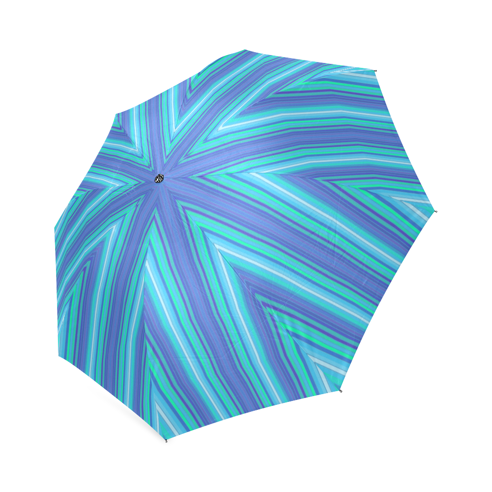 Crocus Purple and Spring Green Stripes Foldable Umbrella (Model U01)
