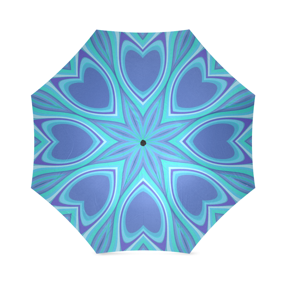 Crocus Purple Hearts Abstract Foldable Umbrella (Model U01)