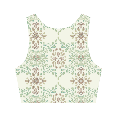 Green ornaments Women's Crop Top (Model T42)