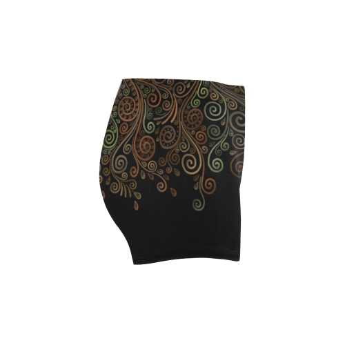 Psychedelic 3D gold Briseis Skinny Shorts (Model L04)
