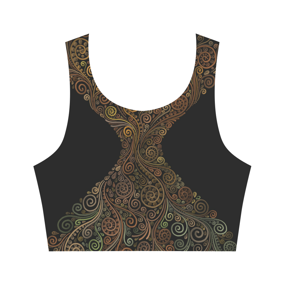 Psychedelic Sand Clock Women's Crop Top (Model T42)