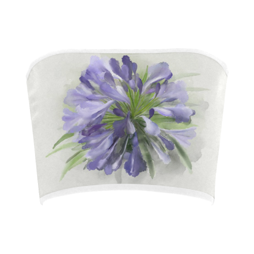 Purple Flower Bandeau Top