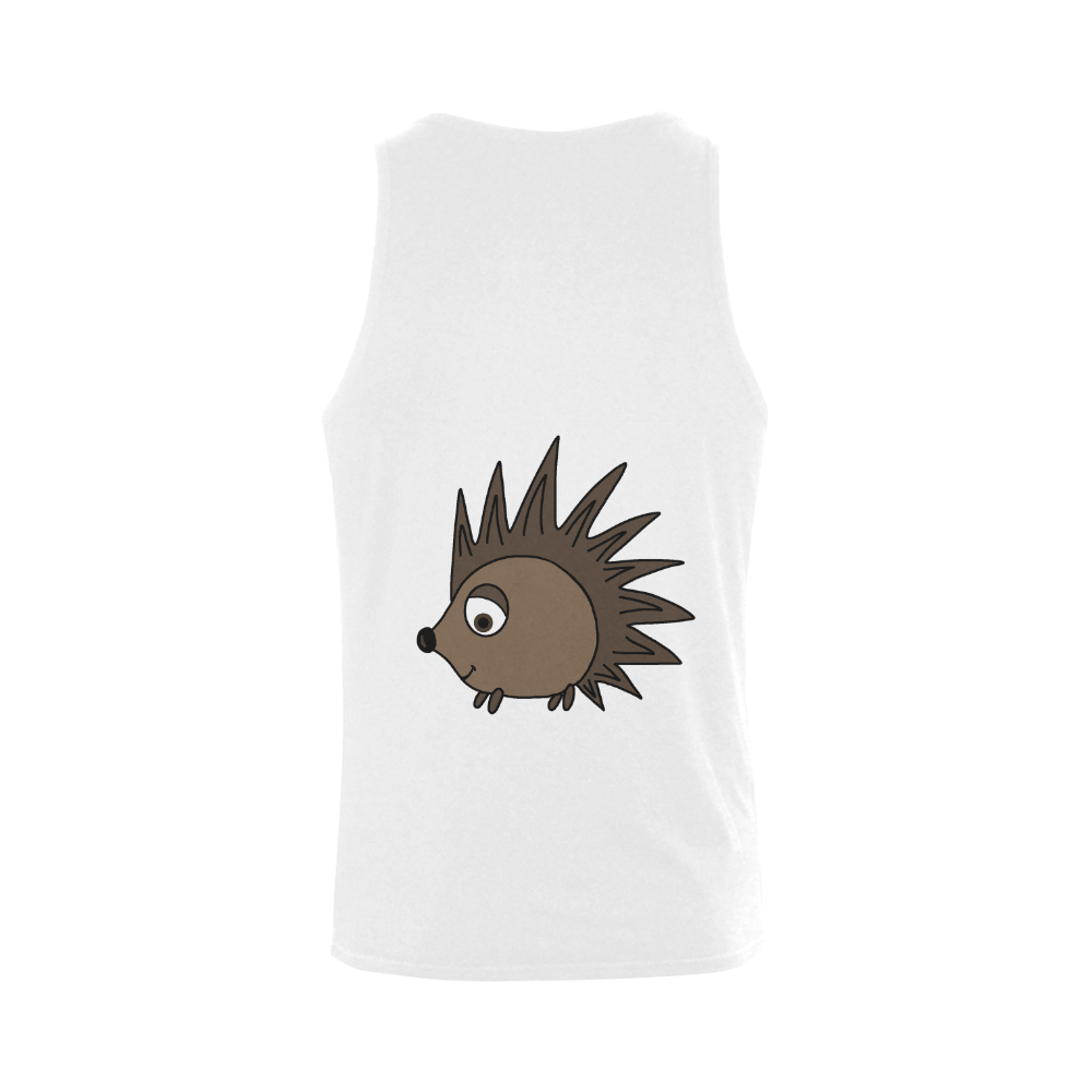 Cute Cartoon Hedgehog Plus-size Men's Shoulder-Free Tank Top (Model T33)