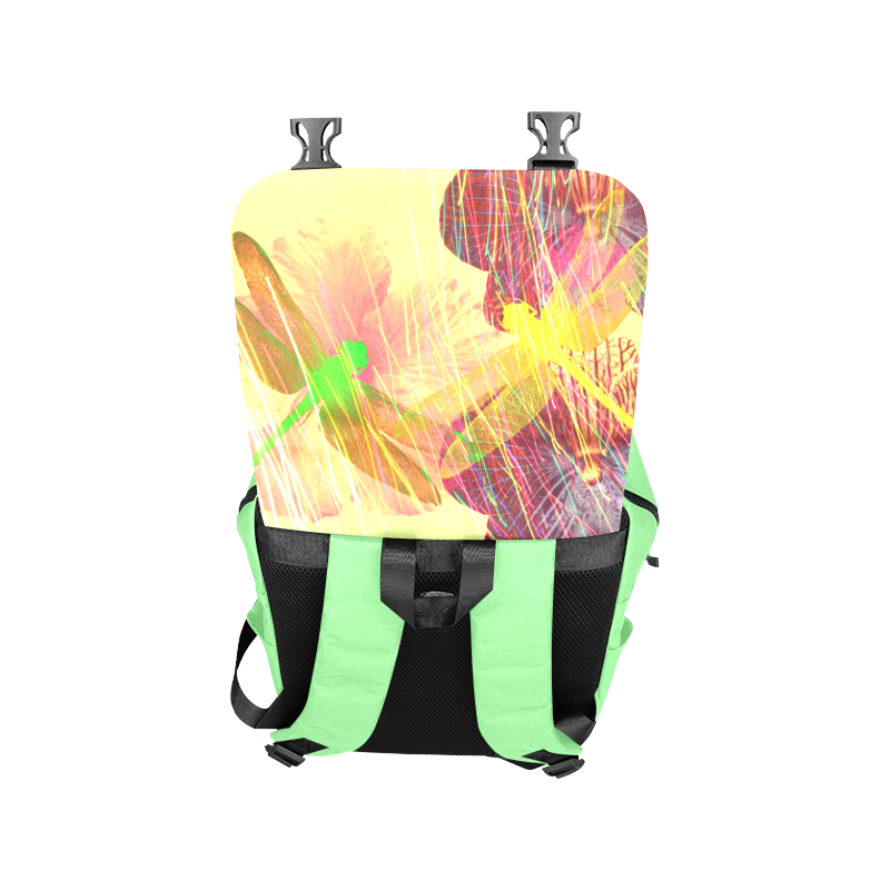 Dragonflies & Flowers Summer Casual Shoulders Backpack (Model 1623)