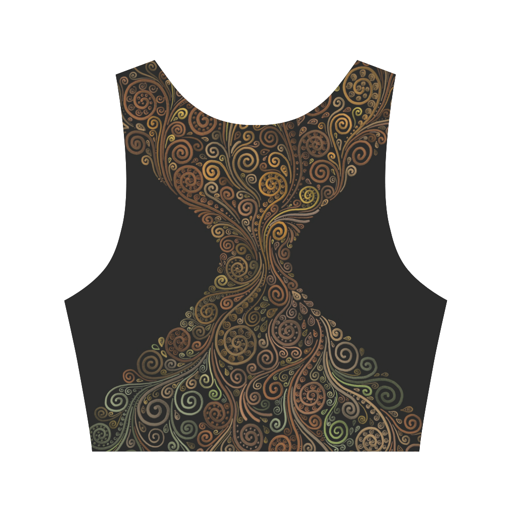 Psychedelic Sand Clock Women's Crop Top (Model T42)