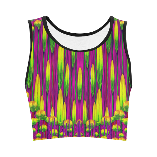 Tulips On Fire Women's Crop Top (Model T42)