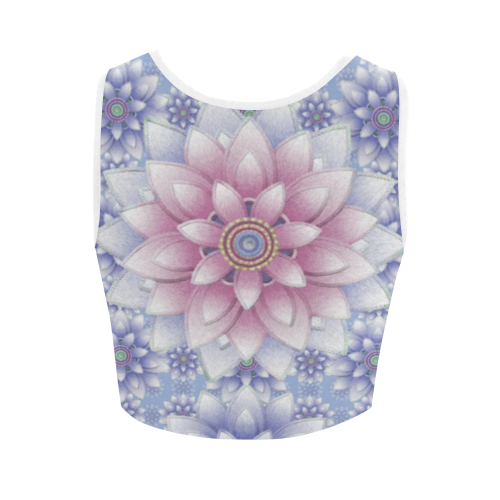 ornaments pink and blue Women's Crop Top (Model T42)