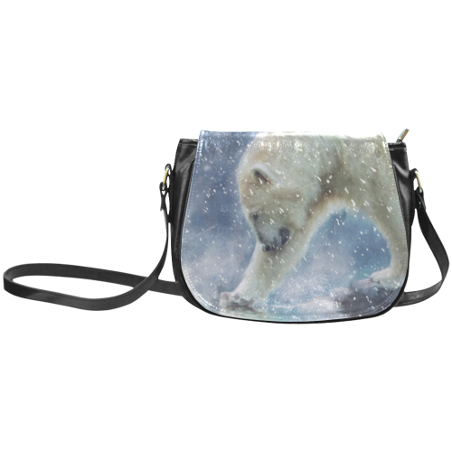 A polar bear at the water Classic Saddle Bag/Small (Model 1648)