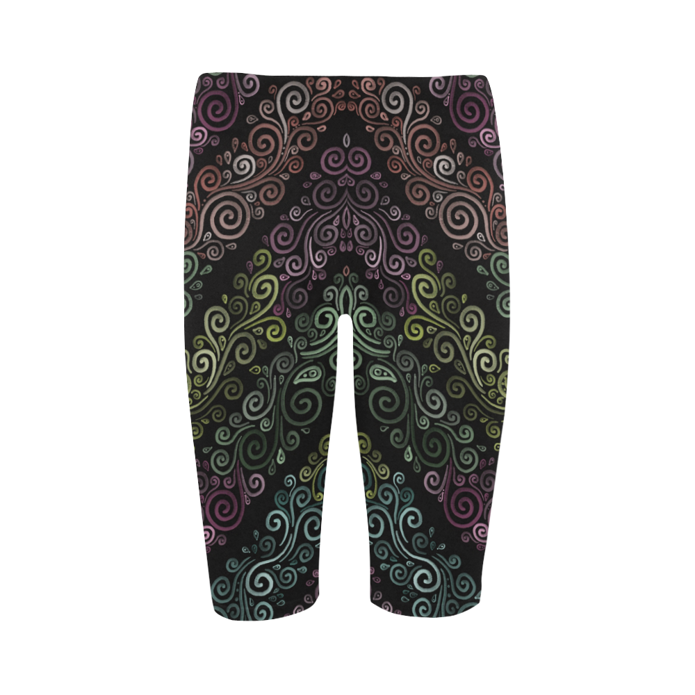 Psychedelic pastel, rainbow Hestia Cropped Leggings (Model L03)