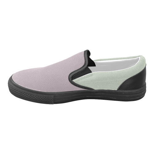 Sea Fog and Sea Foam Women's Unusual Slip-on Canvas Shoes (Model 019)