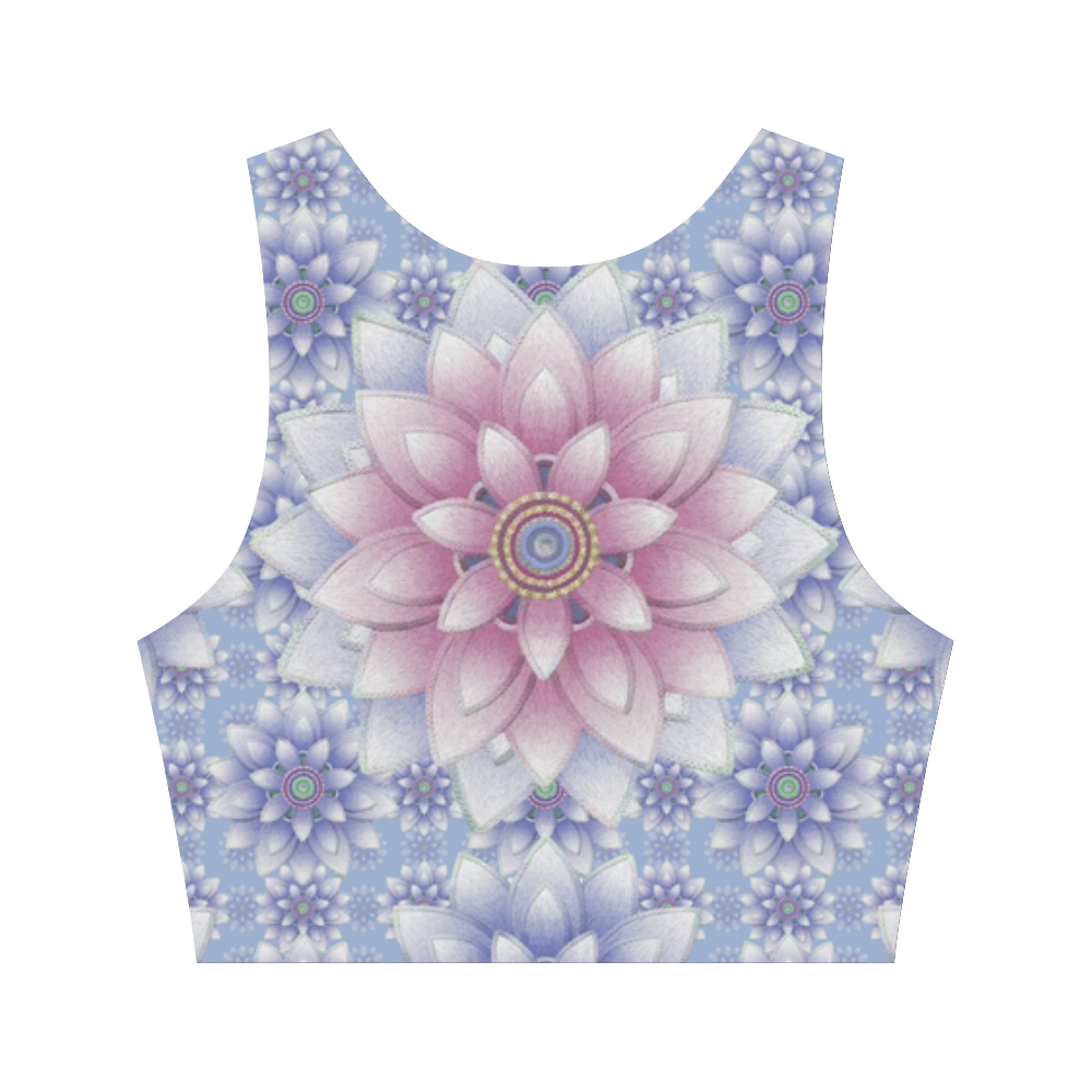 ornaments pink and blue Women's Crop Top (Model T42)