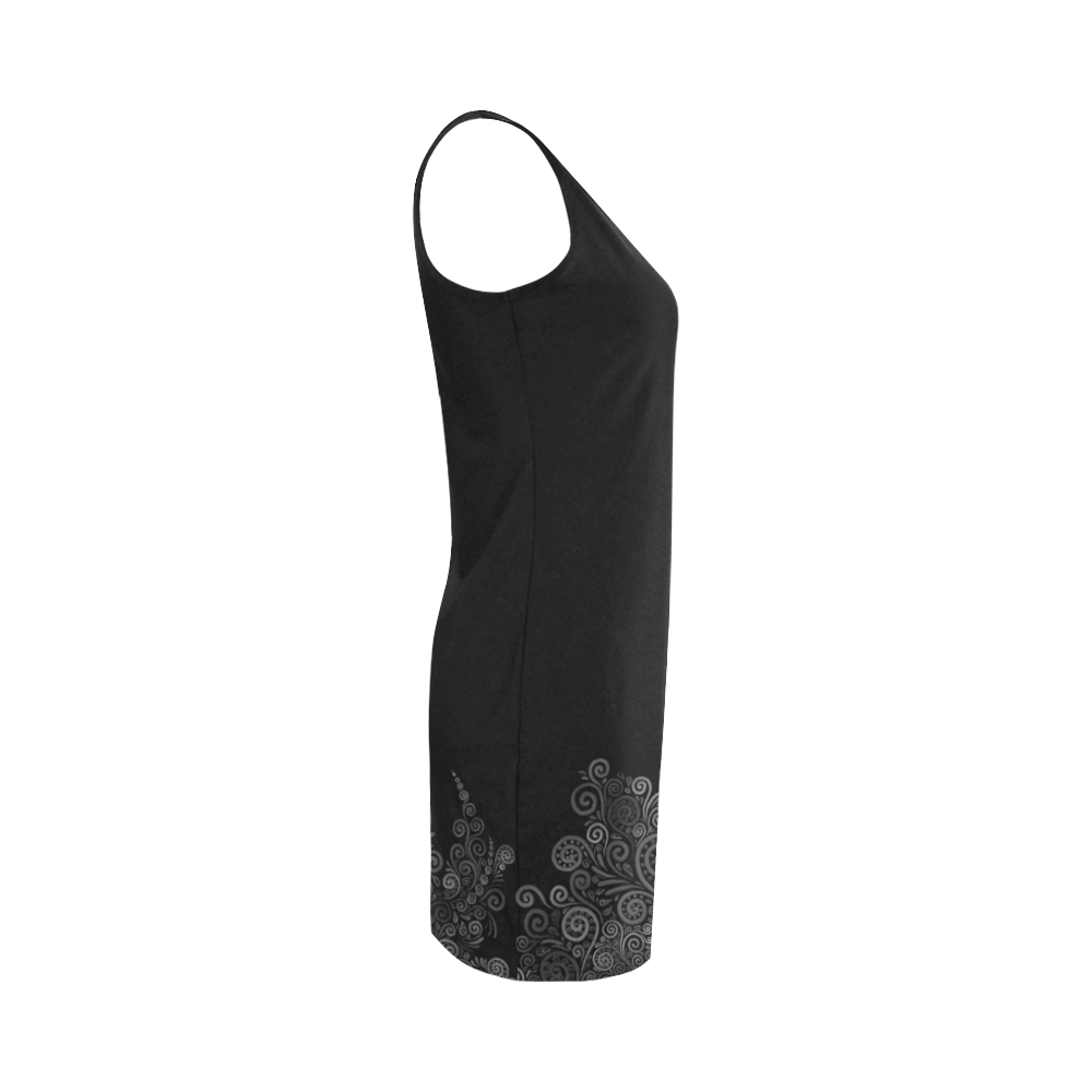 Black and White Rose Medea Vest Dress (Model D06)
