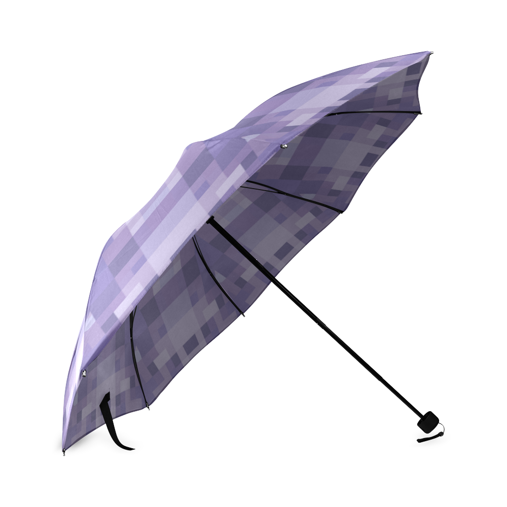 Purple Color Blocks Foldable Umbrella (Model U01)