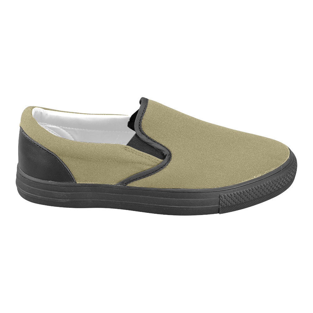 Green Moss Men's Unusual Slip-on Canvas Shoes (Model 019)