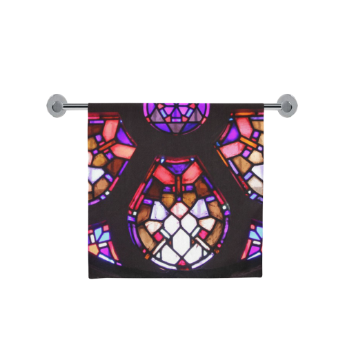 Purple Pink Rosary Window Mandala Bath Towel 30"x56"