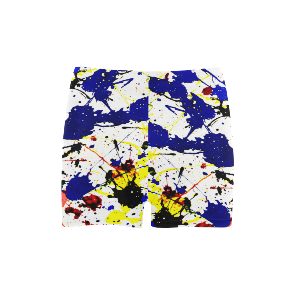 Blue & Red Paint Splatter Briseis Skinny Shorts (Model L04)