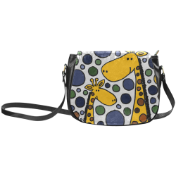 Funny Giraffes Abstract Art Classic Saddle Bag/Small (Model 1648)